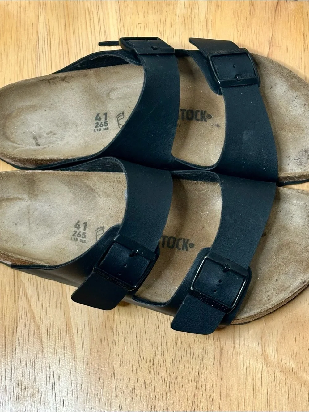 Birkenstock Black Two-Strap Buckle Sandals